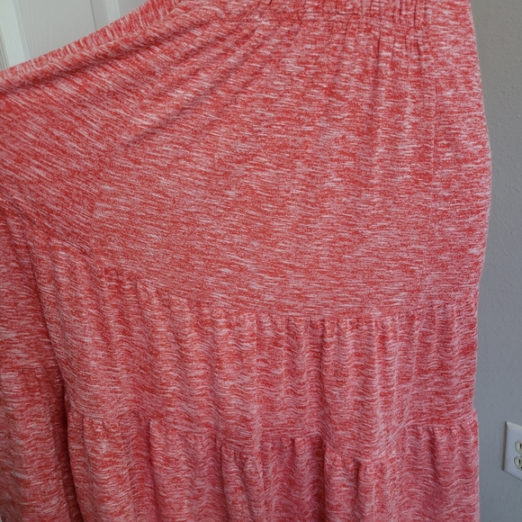 Lou & Grey Coral Orange Spacedyed Tiered Maxi Dress NWT Sleeveless Stretch - Picture 4 of 16